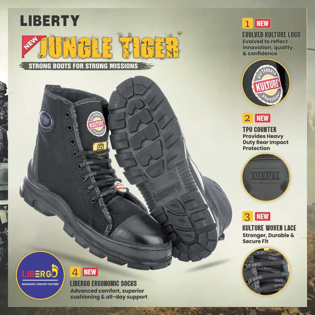 Jungle Tiger Canvas Tactical Boot — Black — feature 1