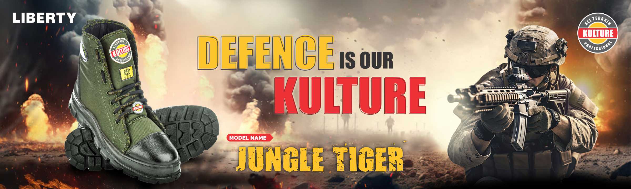 Liberty Kulture Jungle Tiger Military & Tactical Canvas Boot for Men